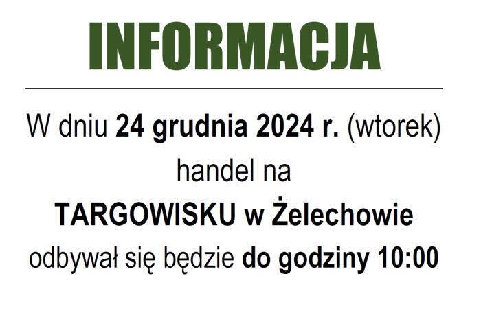 Miniaturka artykułu Informacja o godzinach handlu na targowisku