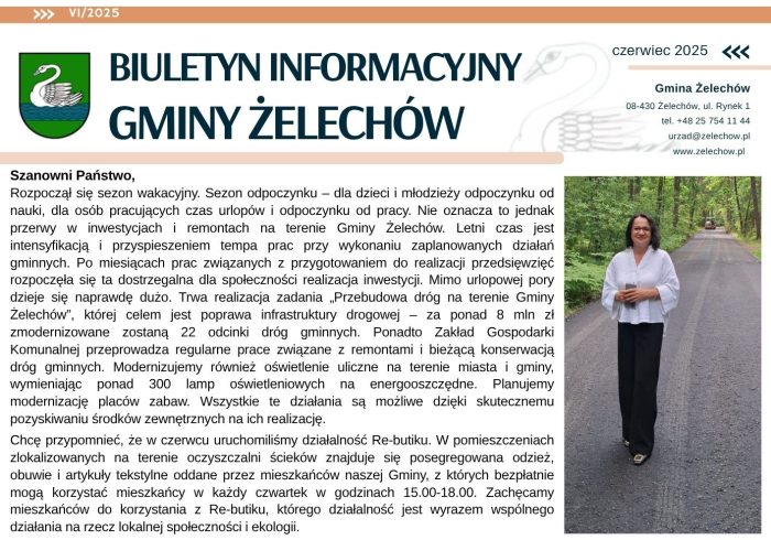 Miniaturka artykułu Biuletyn Informacyjny Gminy Żelechów – czerwiec 2025