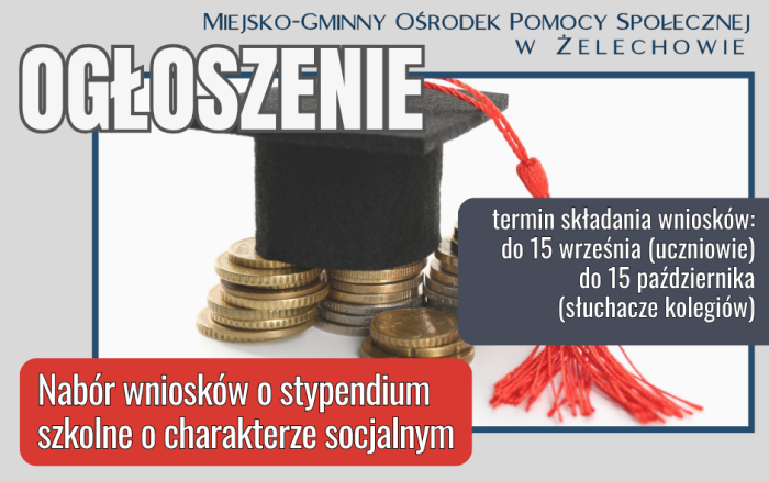Miniaturka artykułu Informacja o naborze wniosków na stypendium szkolne na rok szkolny 2026/2027 dla uczniów zamieszkujących na terenie Gminy Żelechów